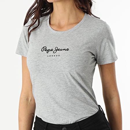Pepe Jeans - Tee Shirt Femme New Virginia Gris Chiné