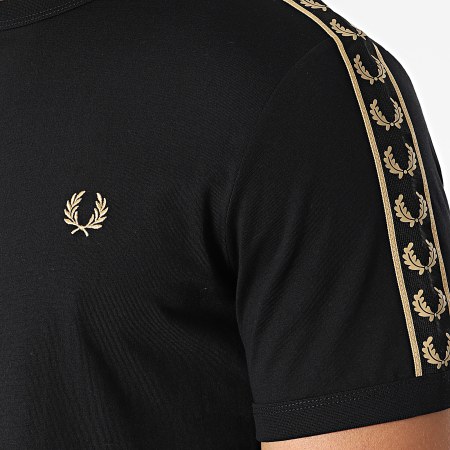 Fred Perry - Tee Shirt A Bandes Taped Ringer Noir
