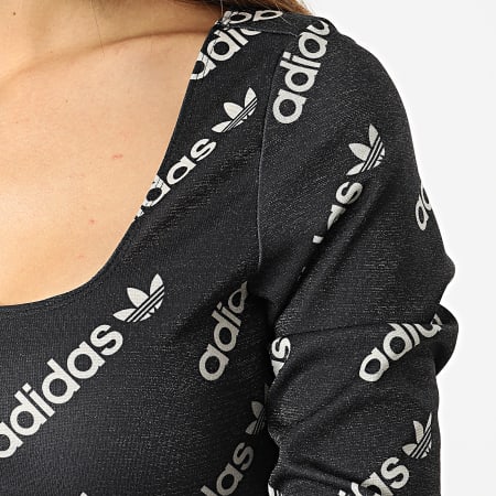 Adidas Originals - Crop Top donna a maniche lunghe HM4894 Nero