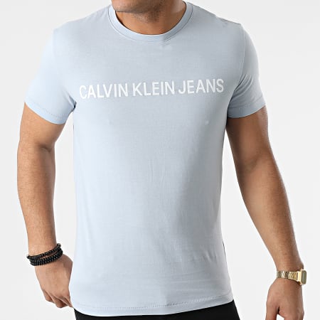 Calvin Klein - Camiseta Logo Institucional 7856 Azul Cielo