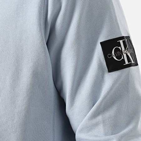 Calvin Klein - Sweat Capuche Monogram Sleeve Badge 4036 Bleu Ciel