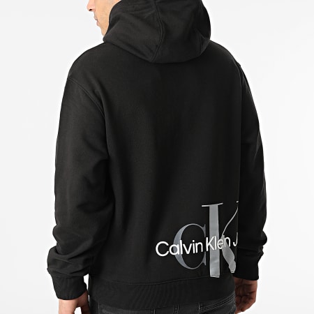 Calvin Klein - Felpa con cappuccio Cut Off Monogram bicolore 9705 Nero
