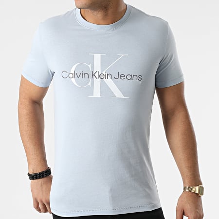 Calvin Klein - Camiseta con monograma de temporada 0806 Azul cielo