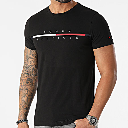 Tommy Hilfiger - Tee Shirt Split Logo 2128 Noir