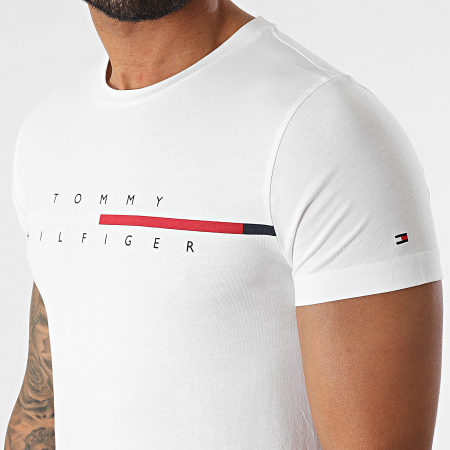 Tommy Hilfiger - Tee Shirt Split Logo 2128 Blanc