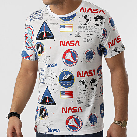 Alpha Industries - Camiseta con estampado completo de la NASA 116503 Blanco