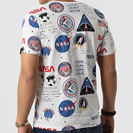 Alpha Industries - Camiseta con estampado completo de la NASA 116503 Blanco