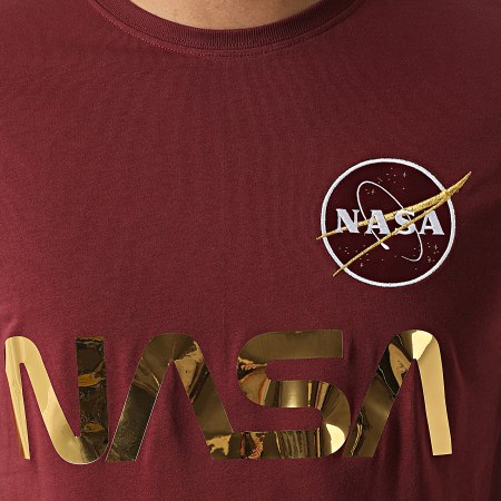 Alpha Industries - Camiseta reflectante NASA 178501 Borgoña