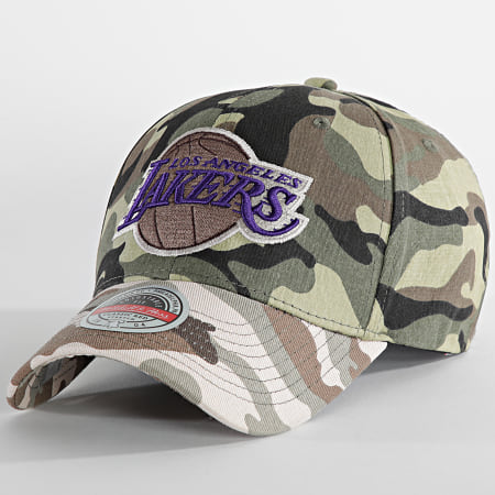 Mitchell And Ness - Casquette Woodland Desert Los Angeles Lakers Camouflage Vert Kaki