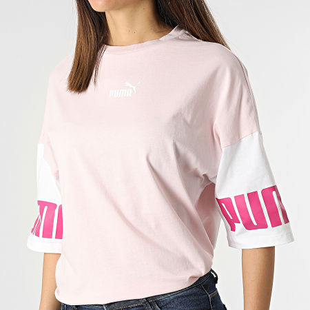 Puma - Camiseta Mujer Power Colourblock Rosa