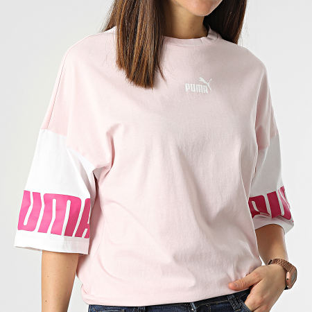 Puma - Camiseta Mujer Power Colourblock Rosa