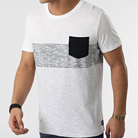 Tom Tailor - Camiseta con bolsillo 1029954-XX-12 Blanco gris jaspeado