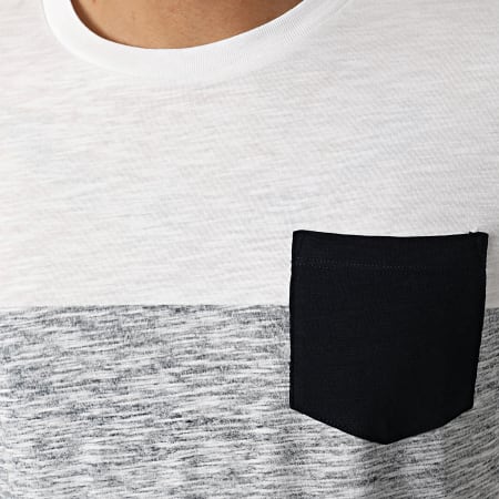 Tom Tailor - Camiseta con bolsillo 1029954-XX-12 Blanco gris jaspeado
