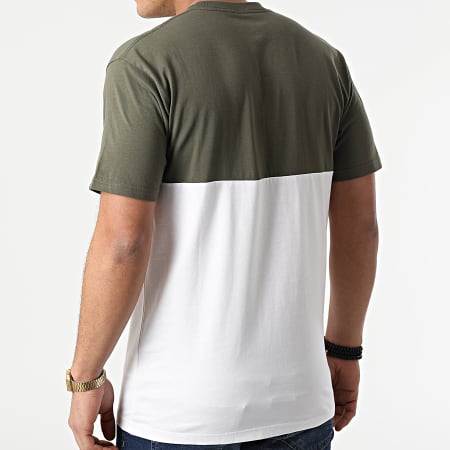 Vans - A3CZD camiseta colorblock verde caqui blanco