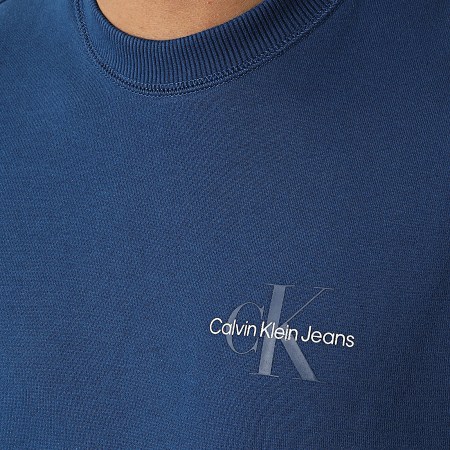 Calvin Klein - Sudadera de cuello redondo con logo de monograma 9699 Azul marino