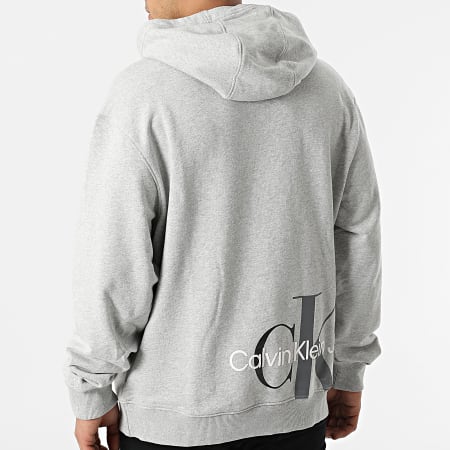 Calvin Klein - Sweat Capuche Cut Off Two Tone Monogram 9705 Gris Chiné