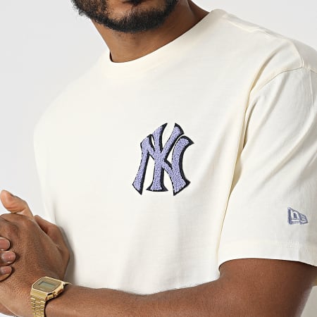 New Era - Tee Shirt Heritage Patch Oversized New York Yankees 12893151 Beige