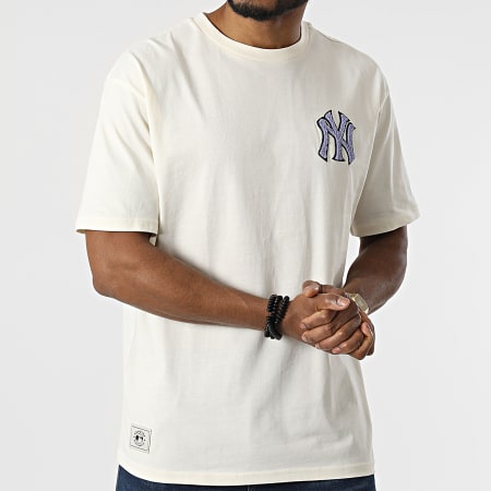 New Era - Tee Shirt Heritage Patch Oversized New York Yankees 12893151 Beige