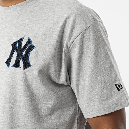 New Era - Tee Shirt Heritage Patch Oversized New York Yankees 12893153 Gris Chiné