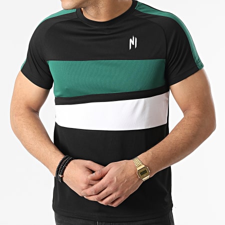 NI by Ninho - Tee Shirt A Bandes 034 Noir Vert Blanc