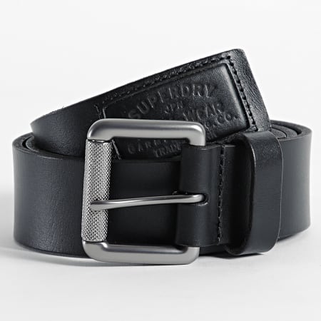 Superdry - Cinturón de tejón negro