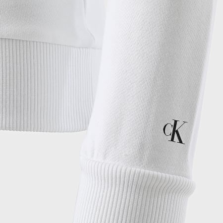 Calvin Klein - Sudadera con Capucha Infantil Institutional Cutoff Logo 1160 Blanco