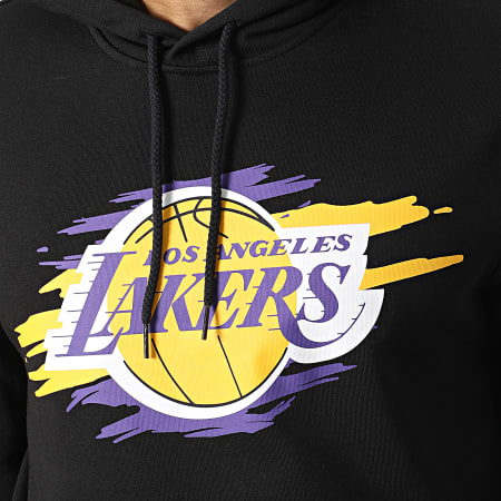 New Era - Felpa con cappuccio con logo a strappo Los Angeles Lakers 12893079 Nero