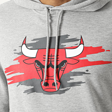 New Era - Sweat Capuche Tear Logo Chicago Bulls 12893080 Gris Chiné
