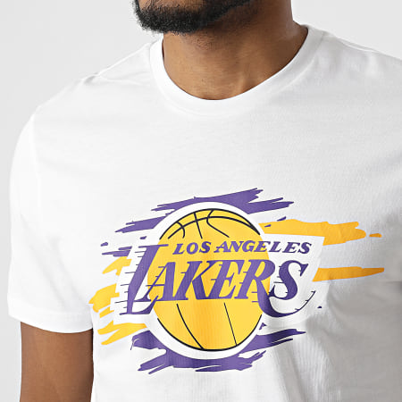 New Era - Tee Shirt Tear Logo Los Angeles Lakers 12893082 Blanc