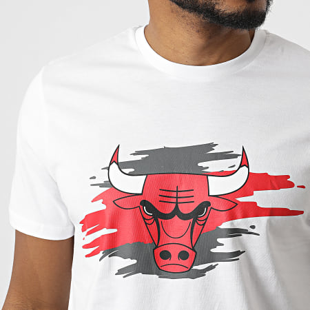 New Era - Tee Shirt Tear Logo Chicago Bulls 12893083 Blanc