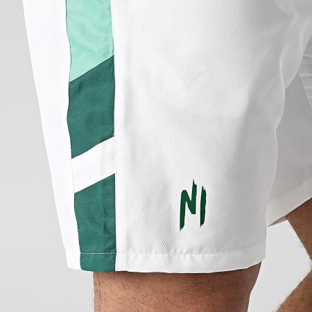 NI by Ninho - Short Jogging A Bandes 034 Blanc Vert