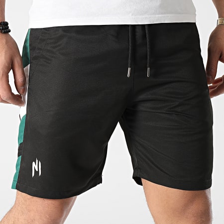 NI by Ninho - Pantaloncini da jogging a fascia 034 nero verde