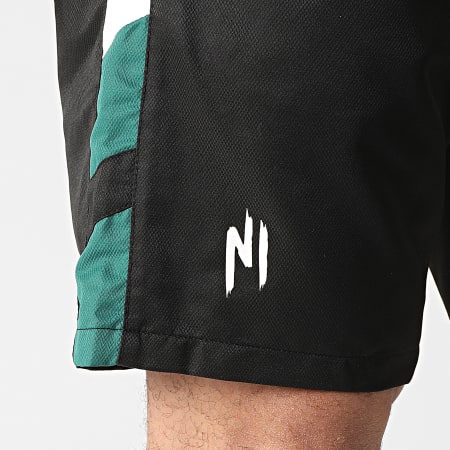 NI by Ninho - Pantaloncini da jogging a fascia 034 nero verde