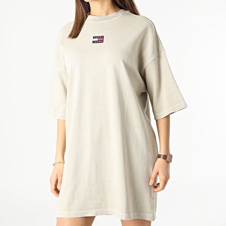Tommy Jeans - Badge Donna Tee Shirt Dress 0370 Beige