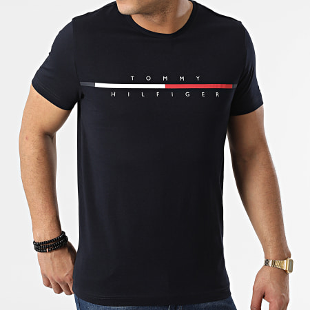Tommy Hilfiger - Tee Shirt Corp Split Logo 2128 Bleu Marine