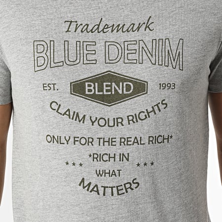 Blend - Tee Shirt 20713234 Gris Chiné