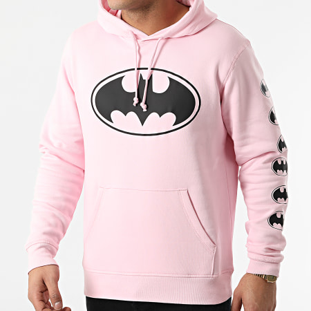 DC Comics - BW Felpa con cappuccio e maniche rosa pastello nero