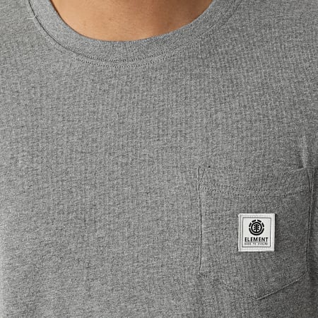 Element - Camiseta con bolsillo de etiqueta gris jaspeado