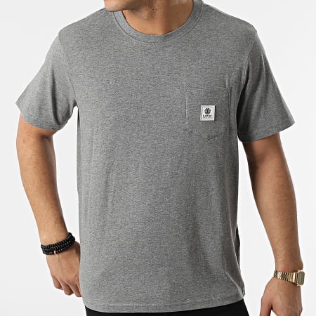 Element - Camiseta con bolsillo de etiqueta gris jaspeado