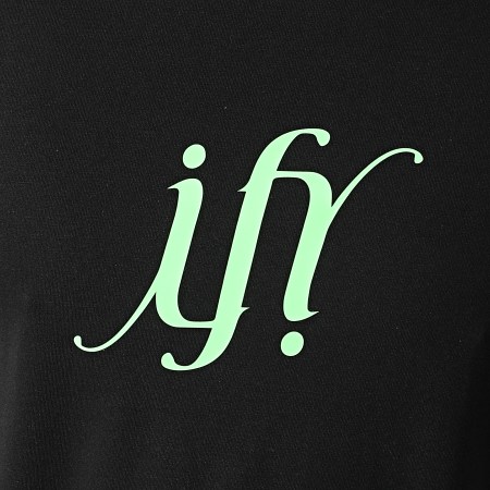 Ify - Tee Shirt Typo Noir Vert Fluo
