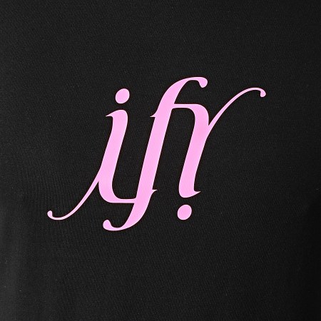 Ify - Tee Shirt Typo Noir Rose Fluo