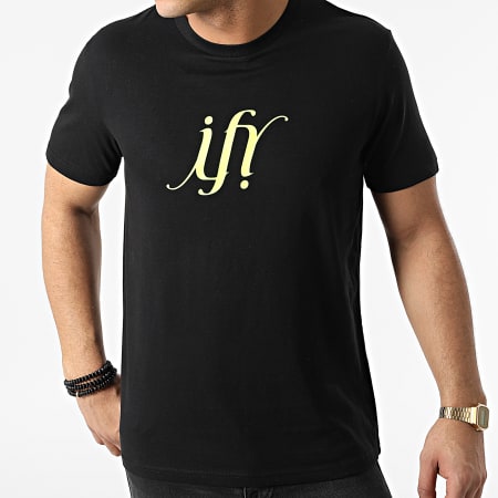 Ify - Tee Shirt Typo Noir Jaune Fluo