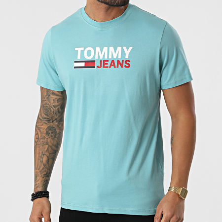 Tommy Jeans - Tee Shirt Corp Logo 0103 Bleu Clair