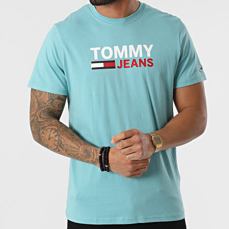 Tommy Jeans - Tee Shirt Corp Logo 0103 Bleu Clair