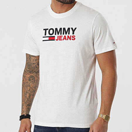 Tommy Jeans - Maglietta Logo Corp 0103 Beige