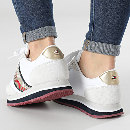 Tommy Hilfiger - Corporate Runner con paillettes 6077 Sneakers da donna bianche