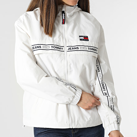 Tommy Jeans - Cortavientos Mujer Tape Capucha Tape 3015 Blanco