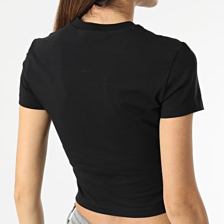 Versace Jeans Couture - Robe Tee Shirt Femme Logo Holo Noir Iridescent