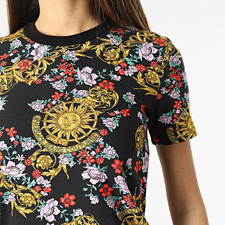 Versace Jeans Couture - Robe Tee Shirt Femme Sunflower Noir Renaissance