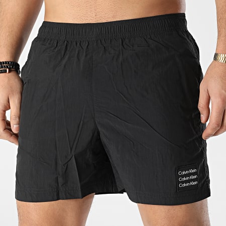 Calvin Klein - Shorts de baño medianos con cordón 0712 Negro
